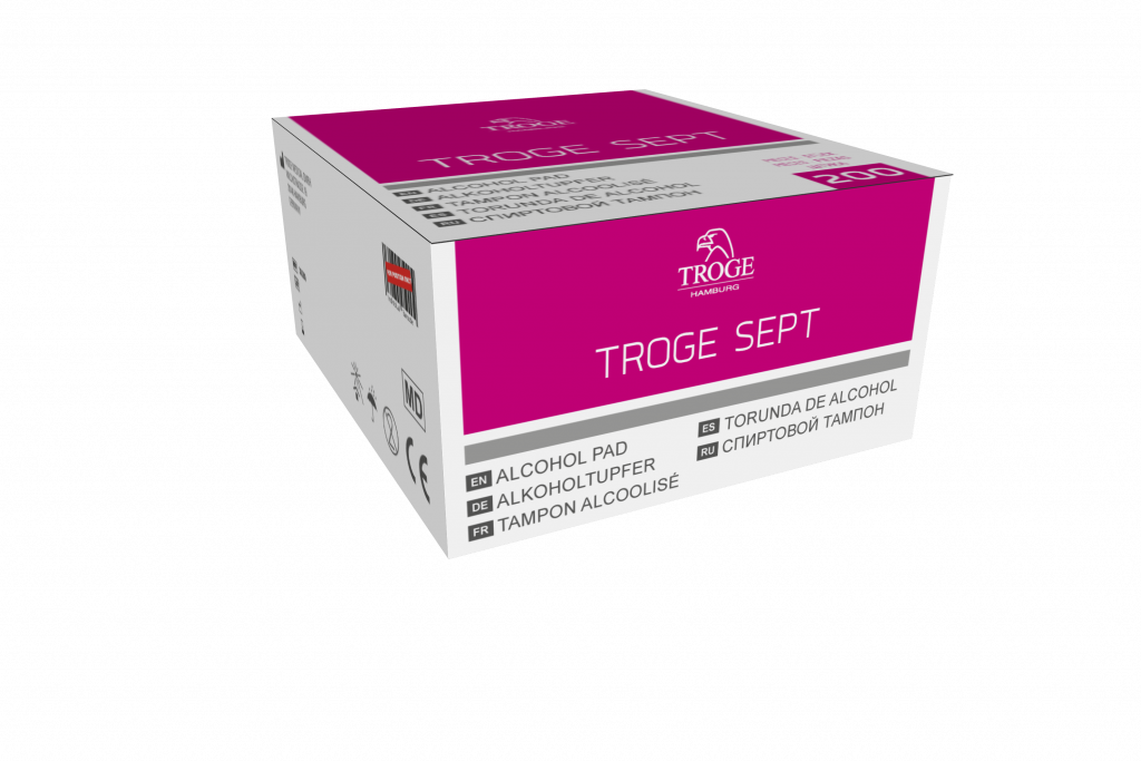 Серветка просочена спиртовим розчином TROGE SEPT №200